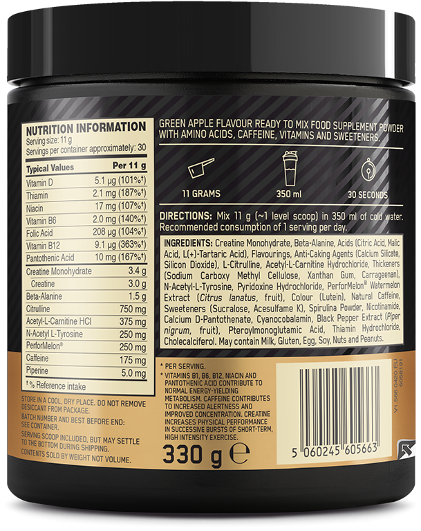 Optimum Nutrition Gold Standard Pre-Workout - 330 g Green Apple