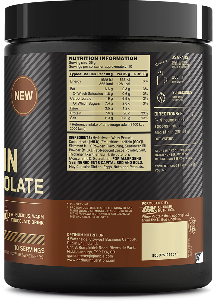 Optimum Nutrition Protein Hot Chocolate - 350 g Chocolate Hazelnut