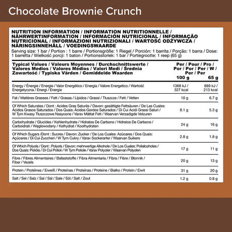 Optimum Nutrition Protein Bar - 10 x 65 g Chocolate Brownie Crunch