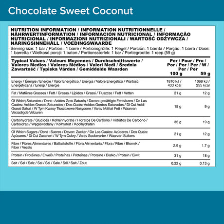 Optimum Nutrition Protein Bar - 12 x 59 g Chocolate Sweet Coconut