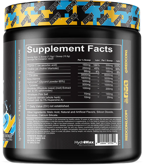 Redcon1 Total War Pump - 20 servings Blue Lemonade