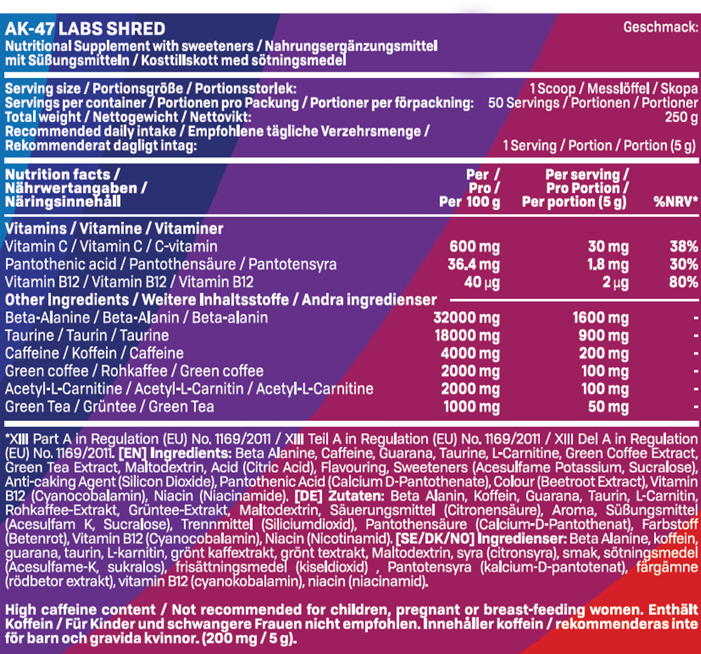 AK-47 Labs Shred - 250 g Raspberry Lemonade