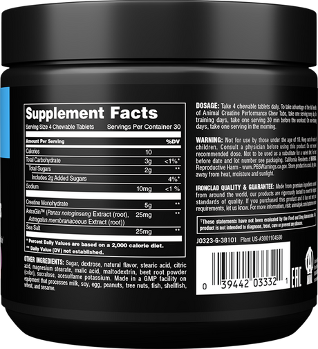 Animal Creatine Chews - 120 tabs Grape