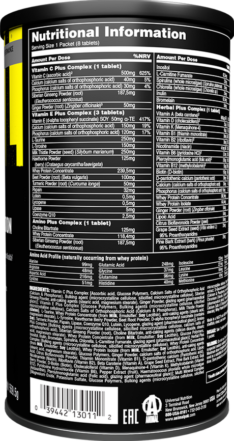 Animal Pak - 44 packs