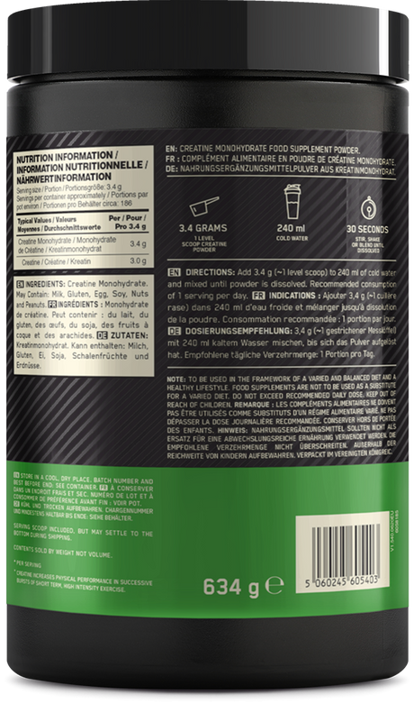 Optimum Nutrition Micronised Creatine Powder - 634 g