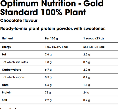 Optimum Nutrition Gold Standard 100% Plant Protein - 684 g Chocolate