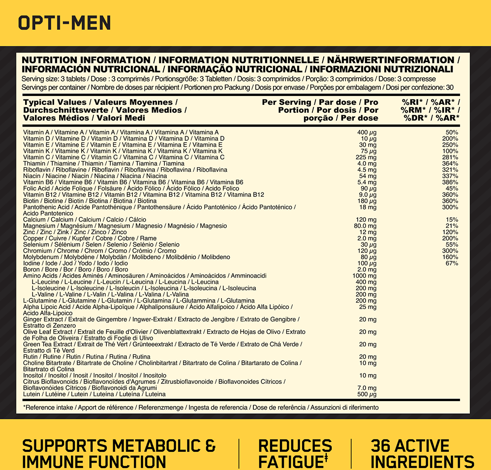 Optimum Nutrition Opti-Men 180 tabs