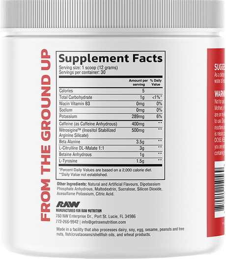 RAW Pre Extreme - 30 servings Fruit Burst